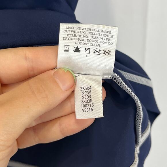 HANNA ANDERSSON Size 130 8 Short Sleeve Rash Guard Swim Top Navy Blue Kids - Picture 7 of 8